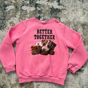 H&M Pink Puppy Sweatshirt